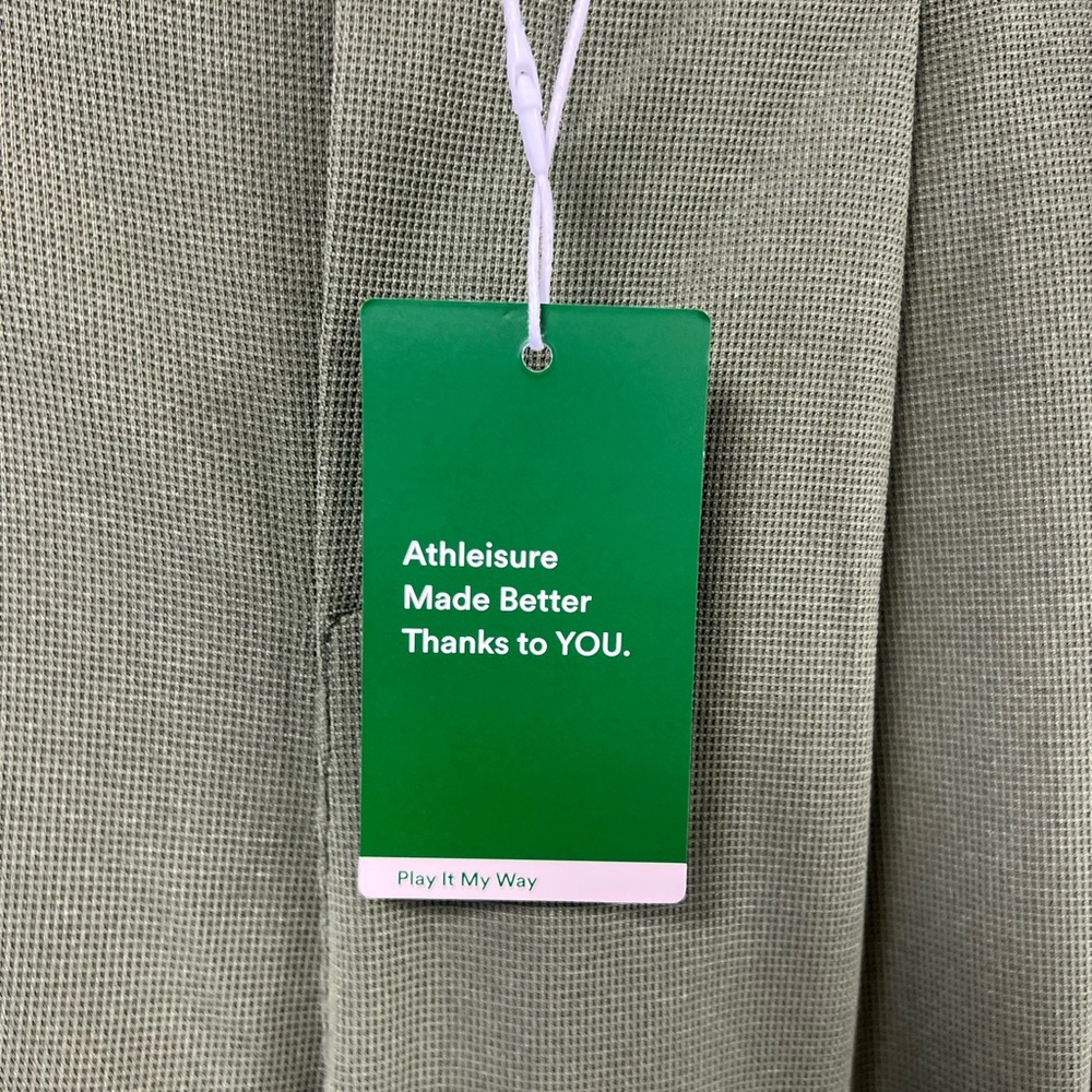 Halara Flex High Waisted Pocket Wide Leg Waffle Work Pants Loden Green Sz L NWT - Picture 9 of 9